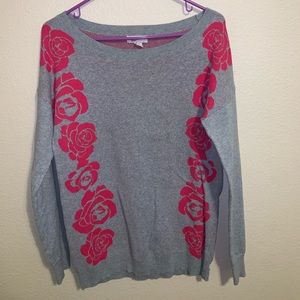 Grey Sweater w/ Roses